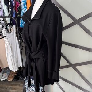 Luii Black Zip-Up Jacket with Belt